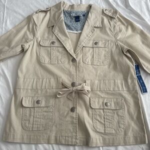 Bandolino Khaki Jacket with Bow Accent